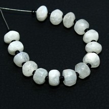 Rainbow Moonstone Faceted Rondelle Bead Briolette Natural Loose Gemstone Jewelry - $7.75