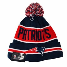 New England Patriots New Era Knit Pom Hat Beanie 100% AUTHENTIC Lined Inner NWT - £22.65 GBP