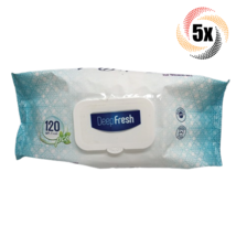 5x Packs Deep Fresh Wet Wipes Blue ( 120 Wipes Per Pack ) Fast Free Shipping! - £18.14 GBP