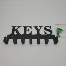 Wall Mounted Key Holder with 7 Hooks - Matte Black - £9.38 GBP