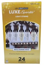 Gemmy Lightshow 24 Count 23 ft C9 Luxe Sparkle White LED Christmas Lights - £34.35 GBP