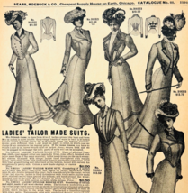 1901 Ladies Tailor Suits Reproduction Advertisement Sears Fashion Clothe... - €9,29 EUR