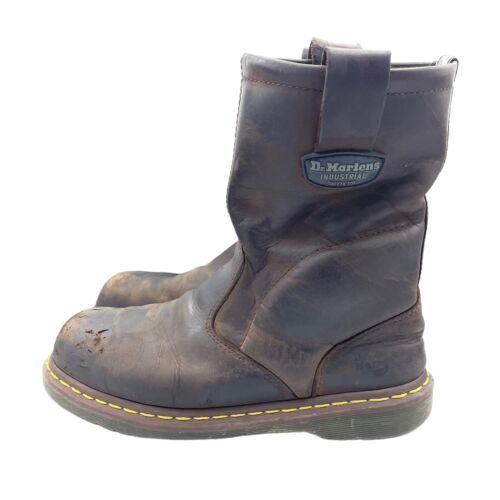 Dr. Martens Men's Pull-On Icon 2295 Greasy Leather ST Work Boots Brown Size 10M - $85.00