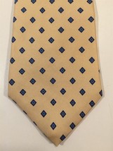 Vintage Briar 100% Silk Tie - Ivory With Blue Geometric Pattern - 3 3/4&quot;... - $14.99