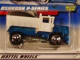Hot Wheels Mattel 1998 1:64 Scale Blue &amp; White OshKosh P-Series Plow Die Cast Ca - £11.02 GBP