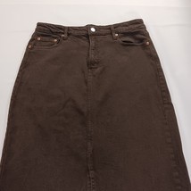 Gap Icon Skirt Maxi Womens Brown Denim Split Front Boho Retro Preppy Size 8 Tall image 13