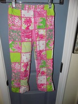 Lilly Pulitzer Multi Pink Patchtastic Patchwork Pants Size 6 Girl&#39;s EUC - £16.56 GBP