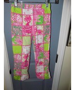 Lilly Pulitzer Multi Pink Patchtastic Patchwork Pants Size 6 Girl&#39;s EUC - $35.67 CAD