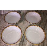 Set Of 4 Pier 1 Import White With Bamboo Rim 9”Plastic Bowls-Dishwasher ... - $69.18