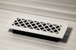 Floor Vent Cover 12 X 4 w/ Air-Volume Damper, White - SteelCrest BTU12X4... - $24.74