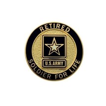 ARMY SOLDIER FOR LIFE  RETIRED STAR LOGO LAPEL PIN - $18.99