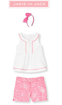 Janie and Jack baby girl &quot;Capri Island&quot; top/shorts/headband 3 pc Set 12-... - $69.29