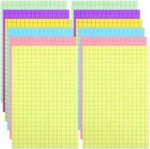 12 Pads Grid Paper Sticky Notes Grid Writing Notepad 4 X 6 Inch, Mixed Color - £27.25 GBP