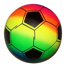 RAINBOW SPORTS SOCCER BALL kick bounce squeeze novelty play toy bouncing... - £3.71 GBP