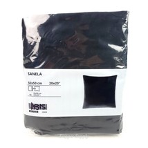 Ikea SANELA Pillow Cushion Cover 20&quot; x 20&quot; Soft Velvet Cotton Black New - $14.87