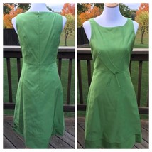 J.Crew Green Silk Sleeveless Dress T6 Lined A-line Bow Back Zipper Career Flaw - £18.04 GBP