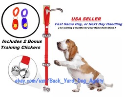 Red Doggy Doorbells, + 2 Bonus Obedience Clickers, House Training  - £10.20 GBP