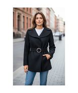 TWEEDS BRAND Black Women&#39;s Coat Size S Wool Blend Belted - $68.52 CAD