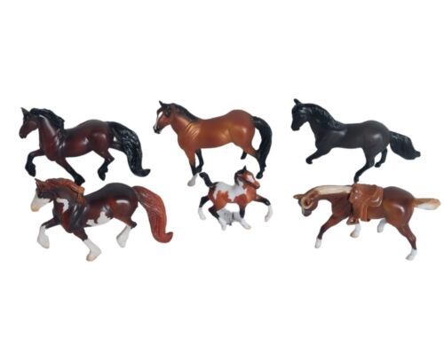 Lot of 6 Vintage Miniature BREYER Horses STABLEMATES Reeves black brown  - £14.94 GBP