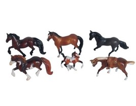 Lot Of 6 Vintage Miniature Breyer Horses Stablemates Reeves Black Brown - £14.94 GBP