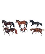 Lot of 6 Vintage Miniature BREYER Horses STABLEMATES Reeves black brown  - £14.70 GBP