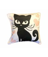 Wide Eye Black Cat Heart Throw Pillow 18 x 18 - $508.73 MXN