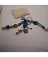 Blue Red Green Silvertone Miche Charm Keychain - $13.50