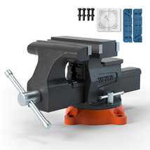 VEVOR Bench Vise 6.5in Jaw Dual Opening 360° Swivel Base Anvil Ductile Iron - $71.99