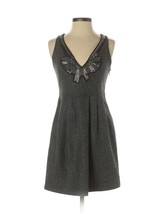 SILENCE + NOISE Women Gray Sleeveless Tweed Beaded Urban Outfitters Dress Size 2 - £30.59 GBP