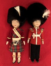 2 Vintage Dolls Queen Guards Scottish &amp; English London Souvenirs 6.5&quot;Pla... - $8.90
