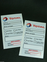 TOTAL Oil Change Service Reminder Sticker , Set of 10 PVC Stickers - £7.64 GBP