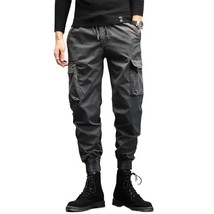 Men&#39;s Cargo Pants Loose Fitting Multi Pocket Banded Ankles Drawstring Waist - £17.35 GBP