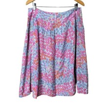 Pendleton Womens Size 8 Pink Blue Diasy Print Silk Cotton A Line Skirt spring  - £19.68 GBP