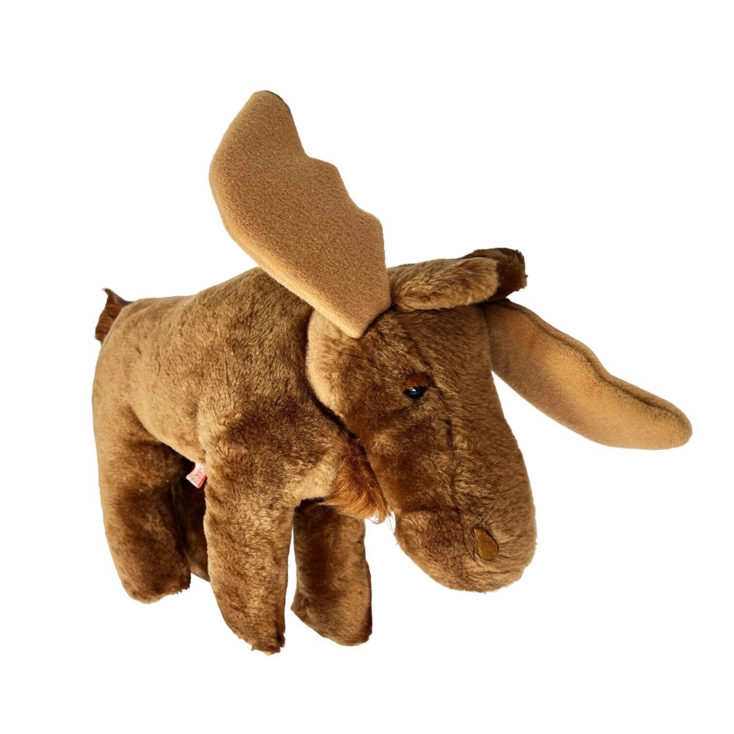 Vintage R. Dakin 1980 Stuffed Animal Moose Korea Stuffed Animal Sleepy Chocolate - $24.74