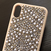 Iphone X / Xs - Hard Premium Tpu Rubber Skin Case Cover Gold Diamond Bling Pearl - £18.08 GBP