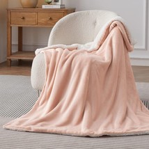 Soft and Fuzzy Throw Blanket for Sofa, Dusty Pink, 50x60 Inches - £35.06 GBP