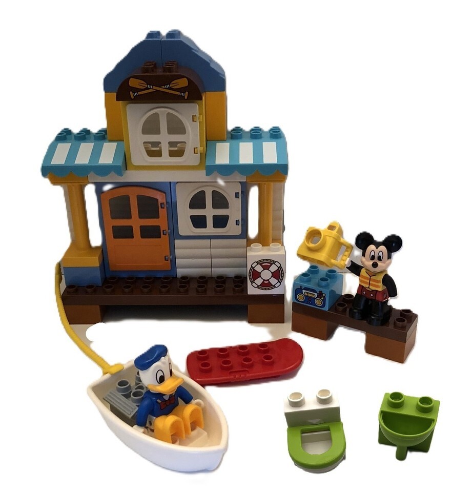 Lego Duplo 2016 Mickey &amp; &amp; Friends Beach House Ages 2-5 Set #10827 No GOOFY - $22.95