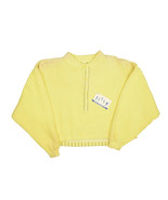 Vintage Basic Elements Cropped Sweatshirt Womens M Yellow Collared Fly H... - £17.43 GBP