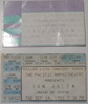 VAN HALEN 2 Original 1990&#39;s Ticket Stubs California USA DAVID LEE ROTH G... - £11.60 GBP