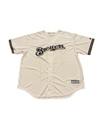 Majestic Milwaukee Brewers Cool Base MLB Baseball Jersey White Men&#39;s 2XL... - $56.16 CAD