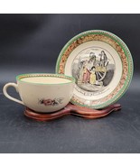 Vintage Adams Cries of London Primroses Tea Cup &amp; Saucer Set Green Trim ... - $27.06 CAD