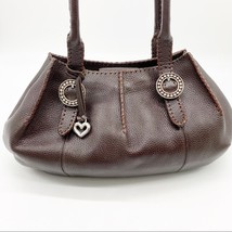 Brighton Satchel Hobo Bag Pebbled Dark Brown Leather Classic Preppy D268... - $38.52
