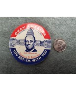 Franklin D. Roosevelt Inauguration 1933 Okay America I&#39;m With You Pin Bu... - £32.68 GBP