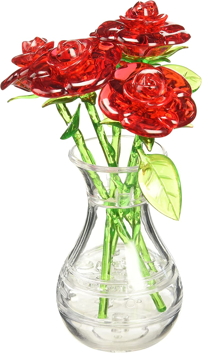 Primary image for Bepuzzled Original 3D Crystal Jigsaw Puzzle - Red Roses, Brain Teaser