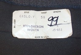 NEW CHARCOAL GREY MENS DRESS PANTS 100% DACRON WOVEN SIZE 58 UNHEMMED EC 75 - $72.89