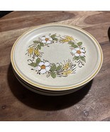5 VNTG Stoneware Dinner Plates, 10.5&quot; Prairie Flowers Hearthside Garden ... - $35.00