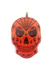 Scary Sugar Skull Fused Glass Pendant with Necklace - £15.98 GBP