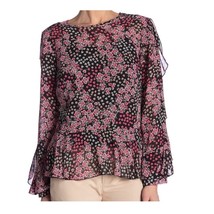 Nanette Lepore Printed Ruffle Blouse size M NWT MSRP $89 - £17.87 GBP