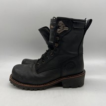 Hawx Mens Black Lace Up Composite Toe 8 Inch Logger Work Boots Size 9.5D - £71.43 GBP