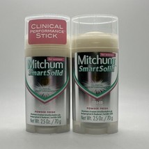 2 Pack - Mitchum Smart Solid Antiperspirant Deodorant for Women Powder Fresh - £26.34 GBP